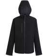 RG454 TRA705 Regatta Navigate Two Layer Hooded Soft Shell Jacket Black / Seal Grey colour image